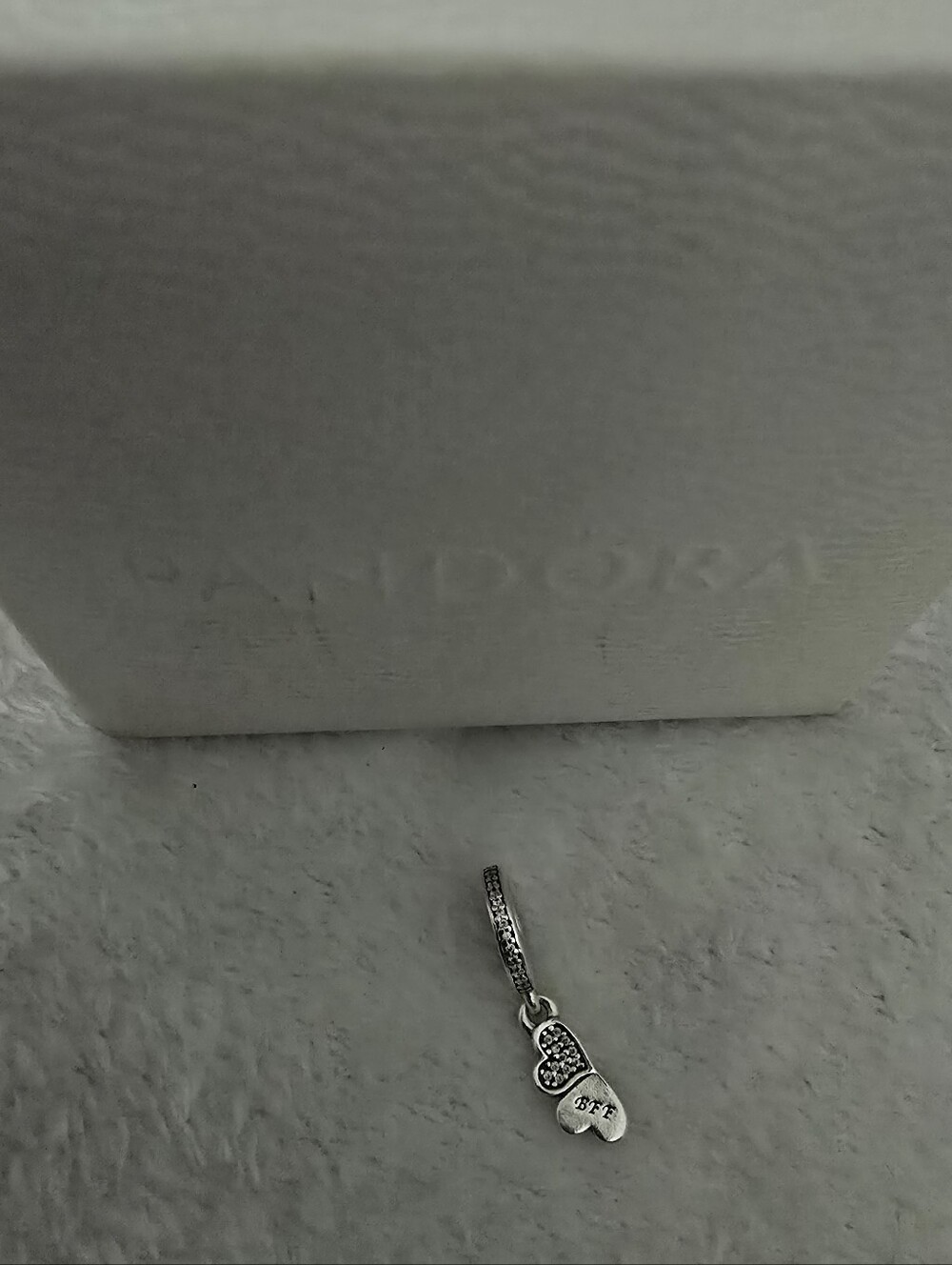 Pandora Silver Heart Dangle Charm with Pavé Bail
